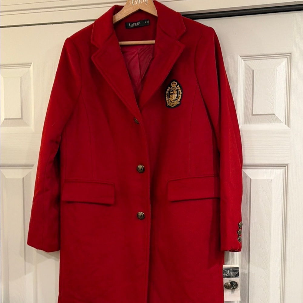 Lauren Ralph Lauren WOOL Coat‎ SB CHEST CREST PATCH